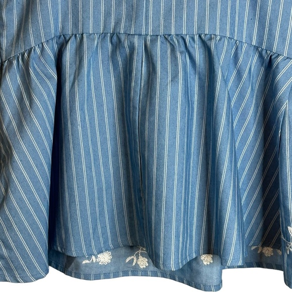 Harper Heritage Francesca’s Blue White Embroidered Baby Doll Tank Size Small NWT - Picture 6 of 11